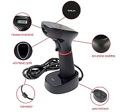 Barkod & Karekod Okuyucu Kablosuz/ Bluetooth BO-9610 - (1)