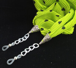 Fular Gümüş Kalp Yeşil - 