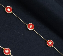 Zincir Üç Yıldız Kırmızı - (1)