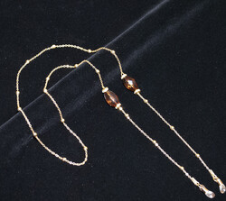 Zincir Taş Kahve Altın - 