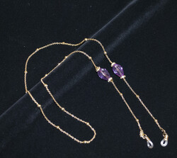 Zincir Taş Lila Altın - 