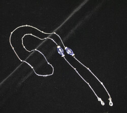 Zincir Taş Lila Gümüş - 