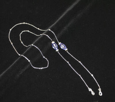 Zincir Taş Lila Gümüş - 1