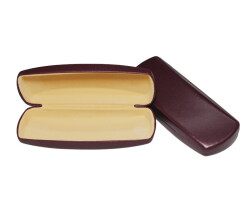 Metal Kutu Optik Deri Bordo - 