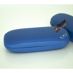 Metal Kutu Optik Deri Mavi - 