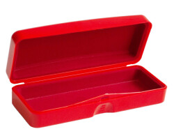 Plastik Kutu Optik Floklu Kırmızı - 