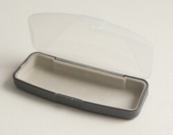 Plastik Kutu Optik Floklu Şeffaf Gri - 