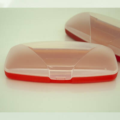 Plastik Kutu Optik Floklu Şeffaf Kırmızı - 2