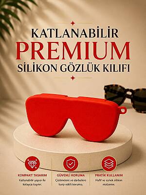 Silikon Gözlük Kılıfı Kırmızı - 1
