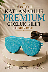 Silikon Gözlük Kılıfı Turkuaz (Simli) - 