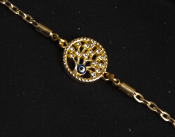 Zincir Nazarlık Hayat Ağacı Altın - (1)