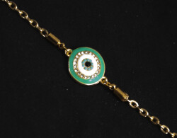 Zincir Nazarlık Yuvarlak Yeşil - (1)