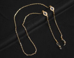 Zincir Göz Elips Taşlı Altın - 